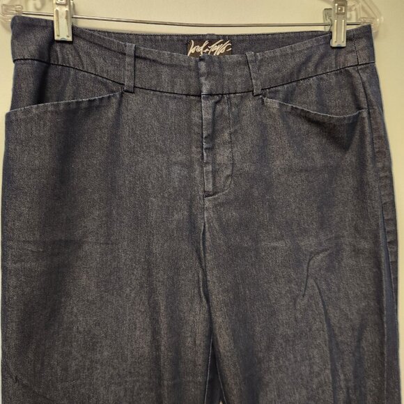 Lord & Taylor Pants 424 Fifth Women's Mid Rise Stretch Flat Front Blue Sz 6 EUC - Picture 4 of 10